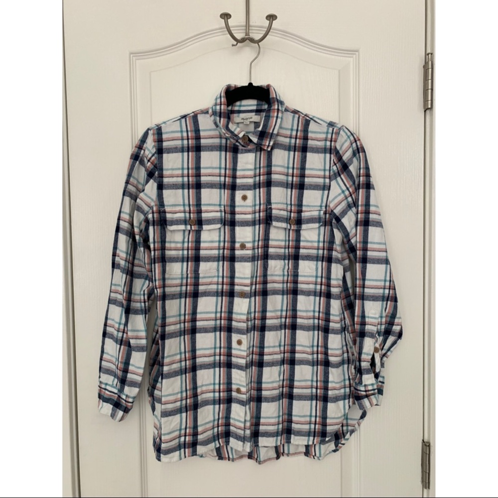 Madewell White Flannel Shirt S